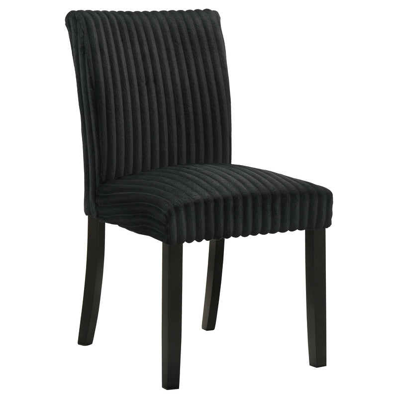 Silla auxiliar de comedor tapizada Parson Dermott negra (Juego de 2)
