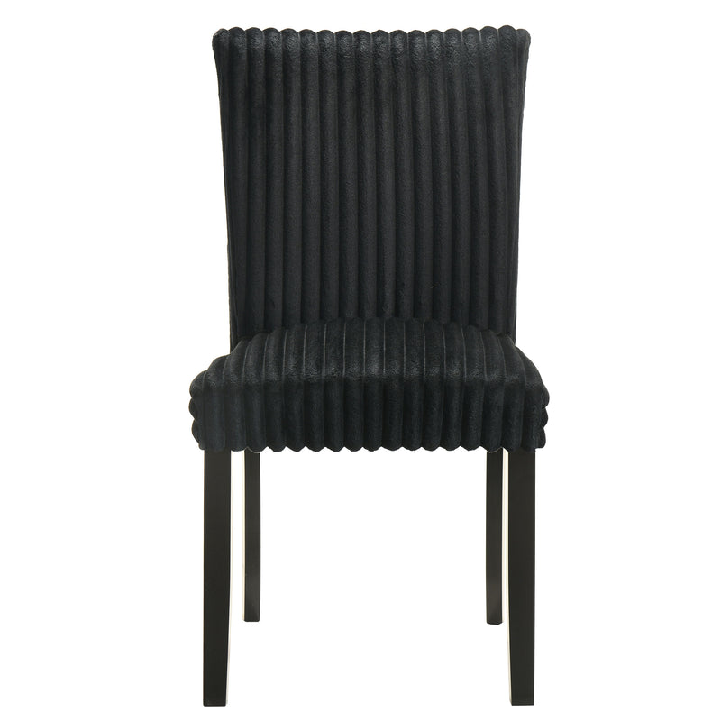 Silla auxiliar de comedor tapizada Parson Dermott negra (Juego de 2)