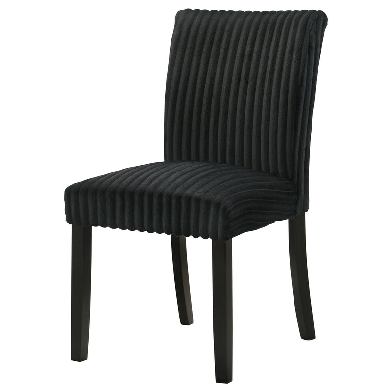 Silla auxiliar de comedor tapizada Parson Dermott negra (Juego de 2)