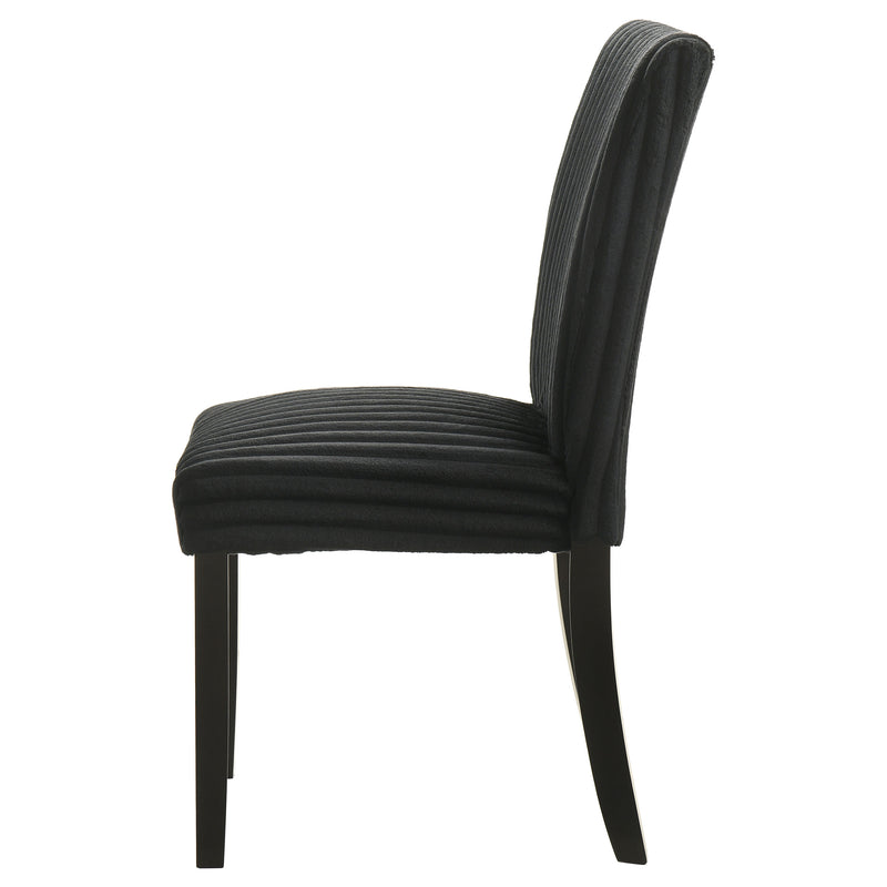 Silla auxiliar de comedor tapizada Parson Dermott negra (Juego de 2)