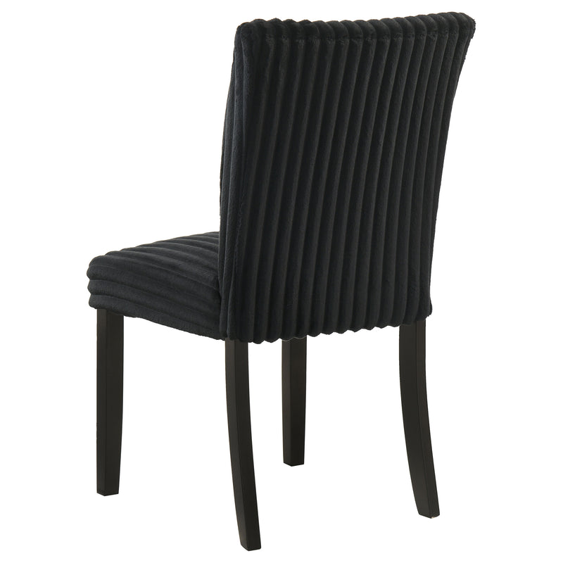 Silla auxiliar de comedor tapizada Parson Dermott negra (Juego de 2)