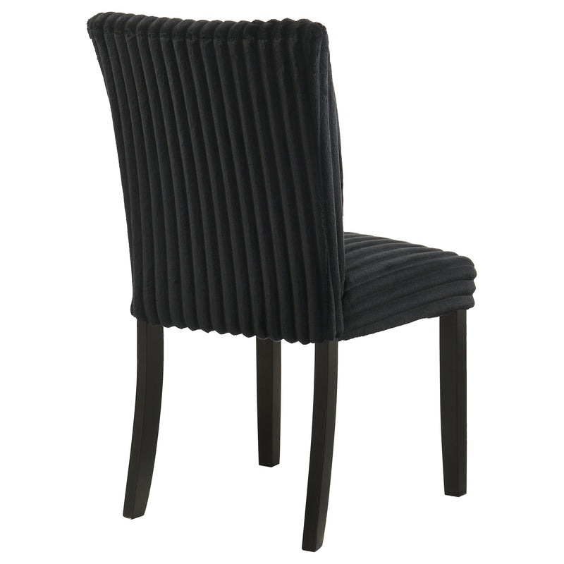 Silla auxiliar de comedor tapizada Parson Dermott negra (Juego de 2)
