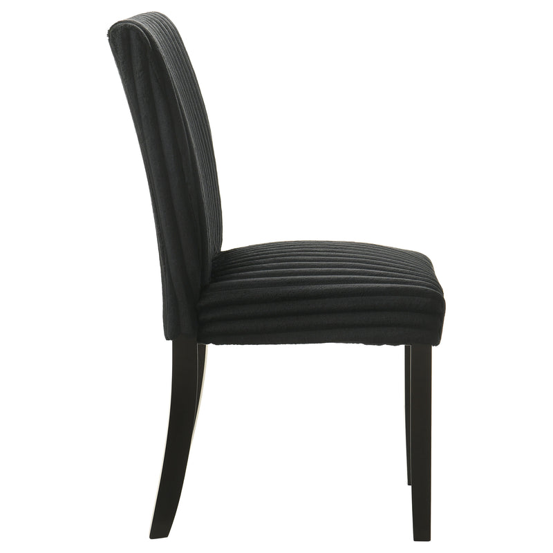 Silla auxiliar de comedor tapizada Parson Dermott negra (Juego de 2)