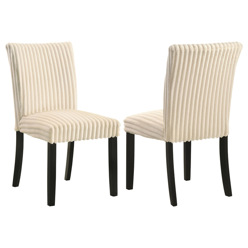 Silla de comedor lateral Dermott tapizada Parson color crema (juego de 2)