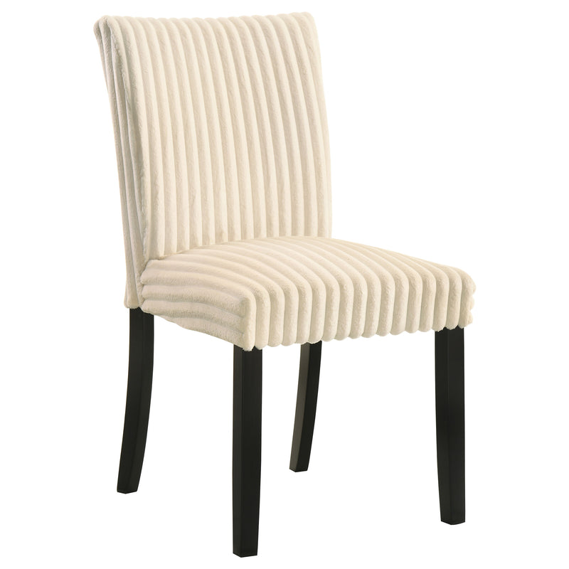 Silla de comedor lateral Dermott tapizada Parson color crema (juego de 2)