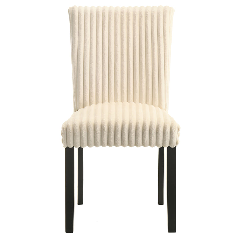 Silla de comedor lateral Dermott tapizada Parson color crema (juego de 2)