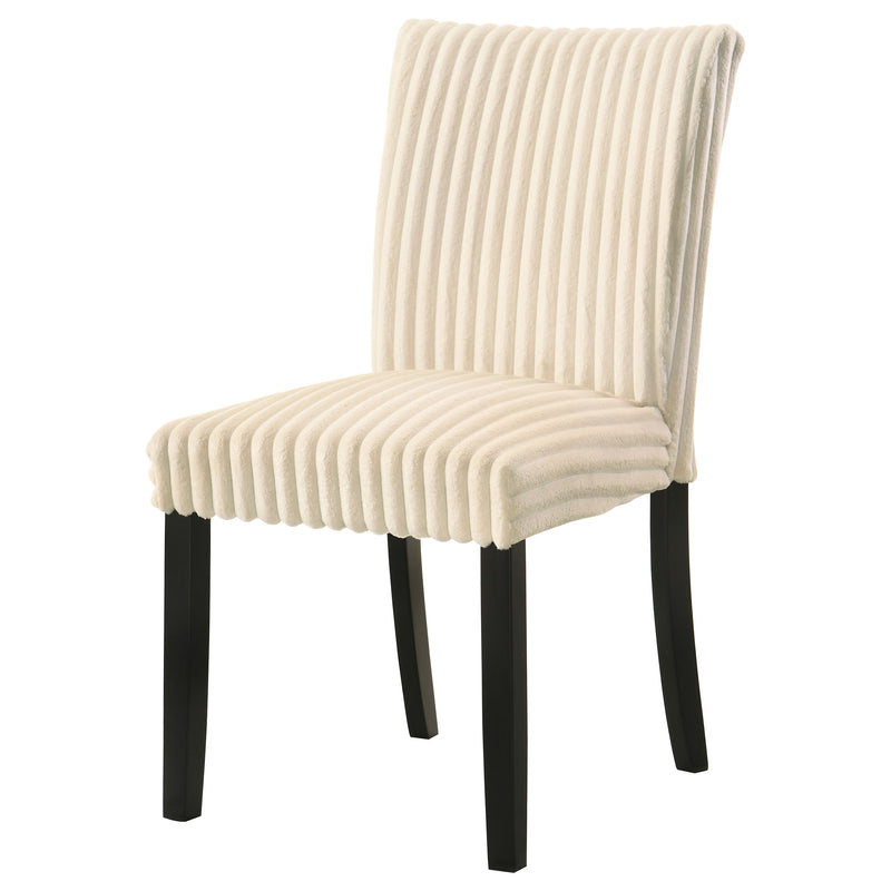 Silla de comedor lateral Dermott tapizada Parson color crema (juego de 2)