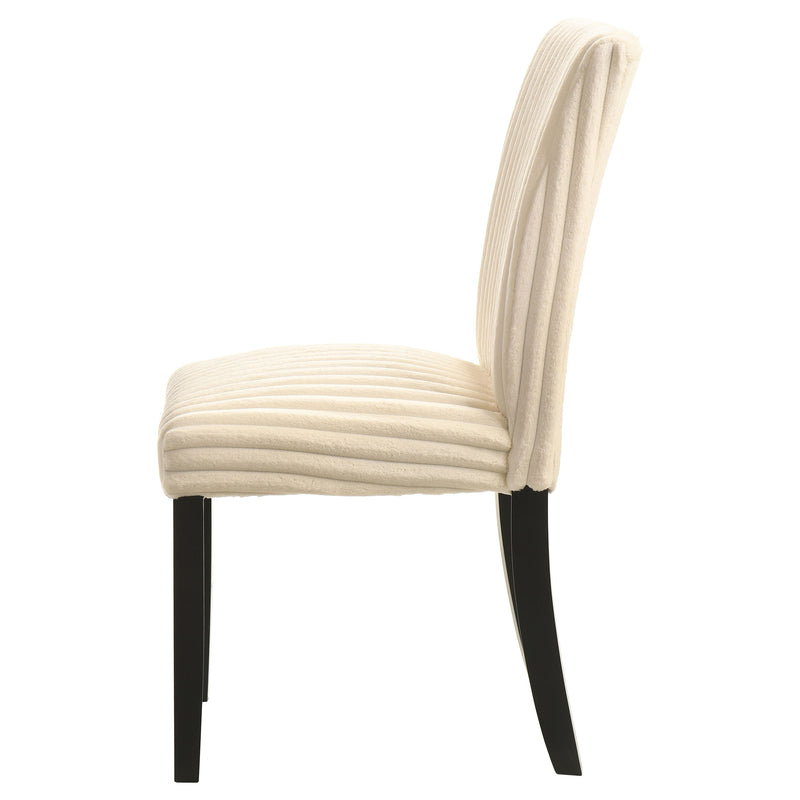 Silla de comedor lateral Dermott tapizada Parson color crema (juego de 2)