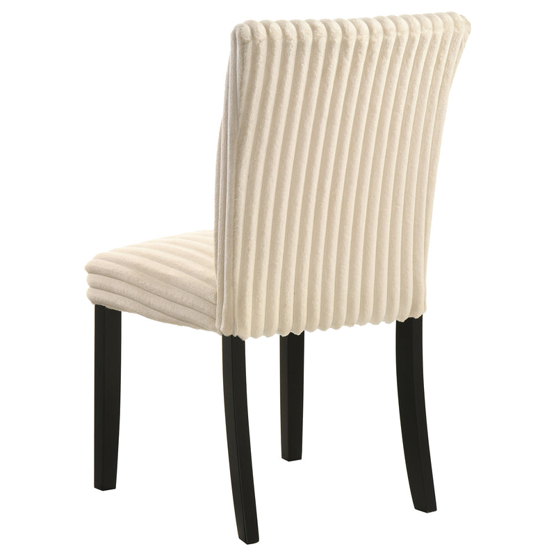 Silla de comedor lateral Dermott tapizada Parson color crema (juego de 2)