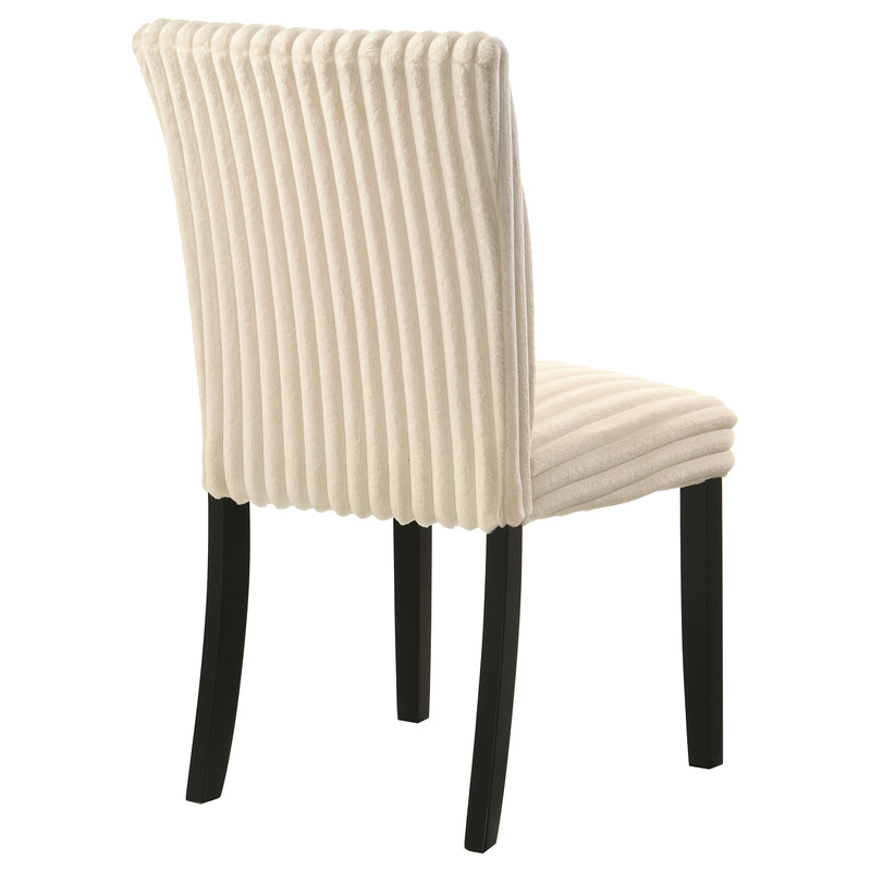 Silla de comedor lateral Dermott tapizada Parson color crema (juego de 2)