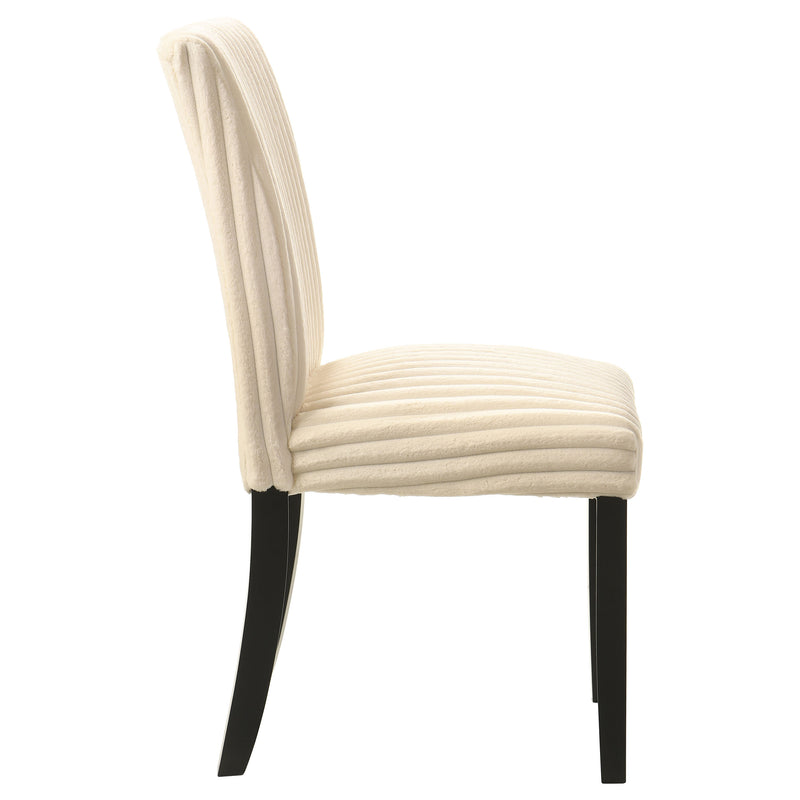 Silla de comedor lateral Dermott tapizada Parson color crema (juego de 2)