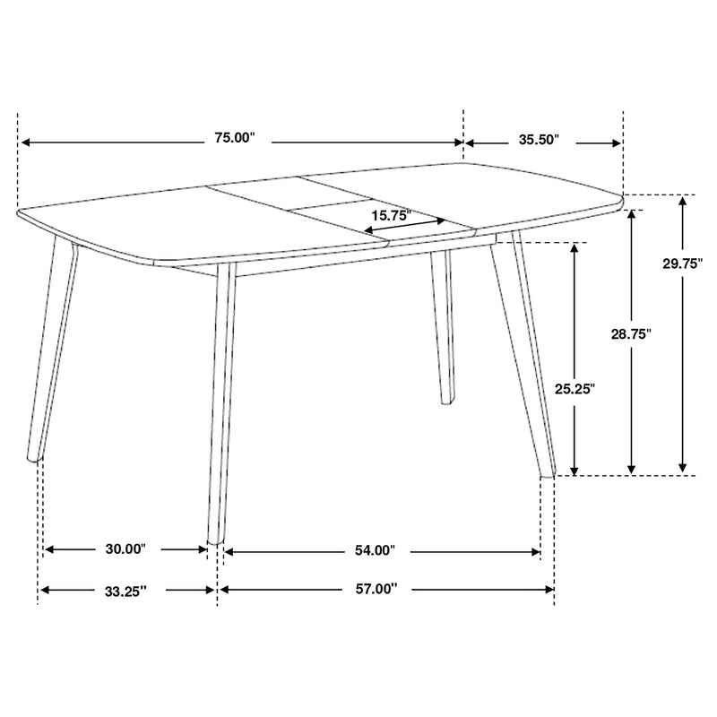Juego de comedor rectangular Redbridge Nogal natural