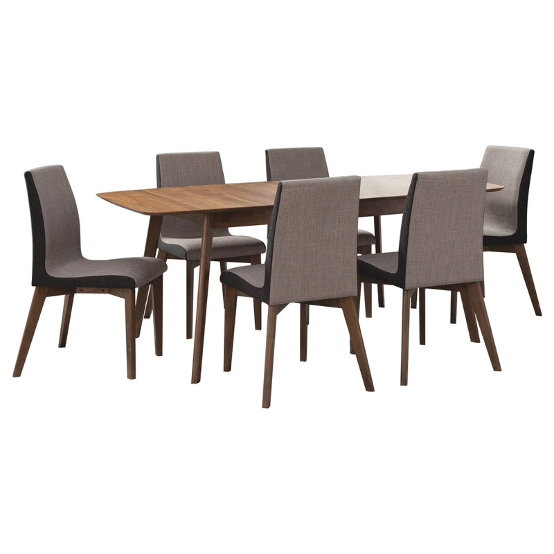 Juego de comedor rectangular Redbridge Nogal natural