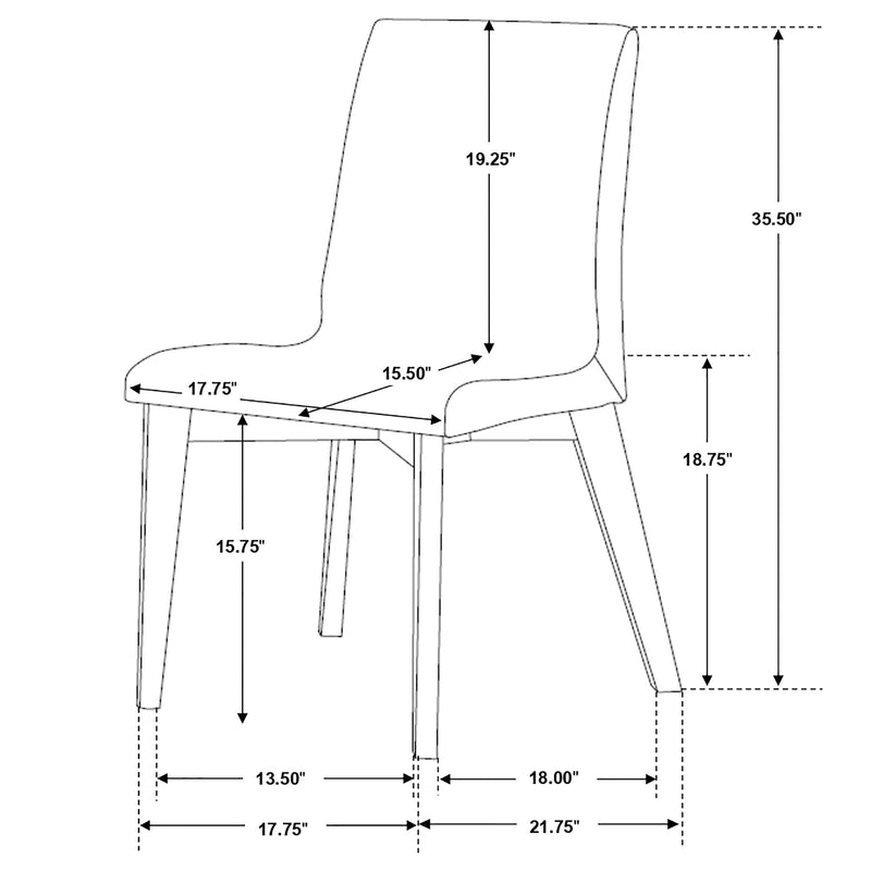 Juego de comedor rectangular Redbridge Nogal natural