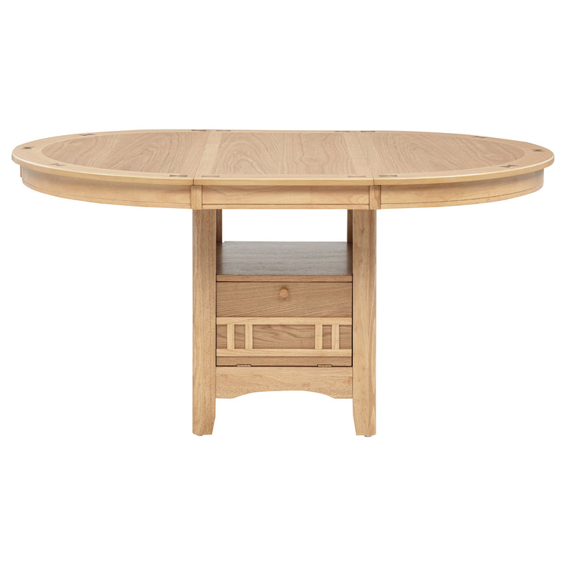 Juego de comedor ovalado Lavon de 5 piezas con extensión, roble claro