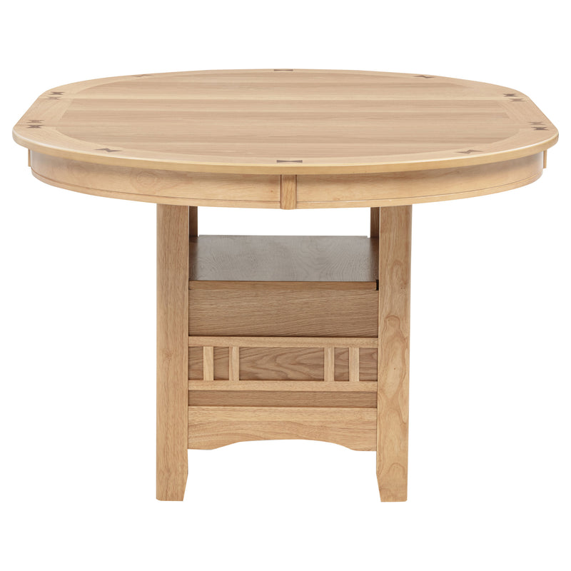 Juego de comedor ovalado Lavon de 5 piezas con extensión, roble claro
