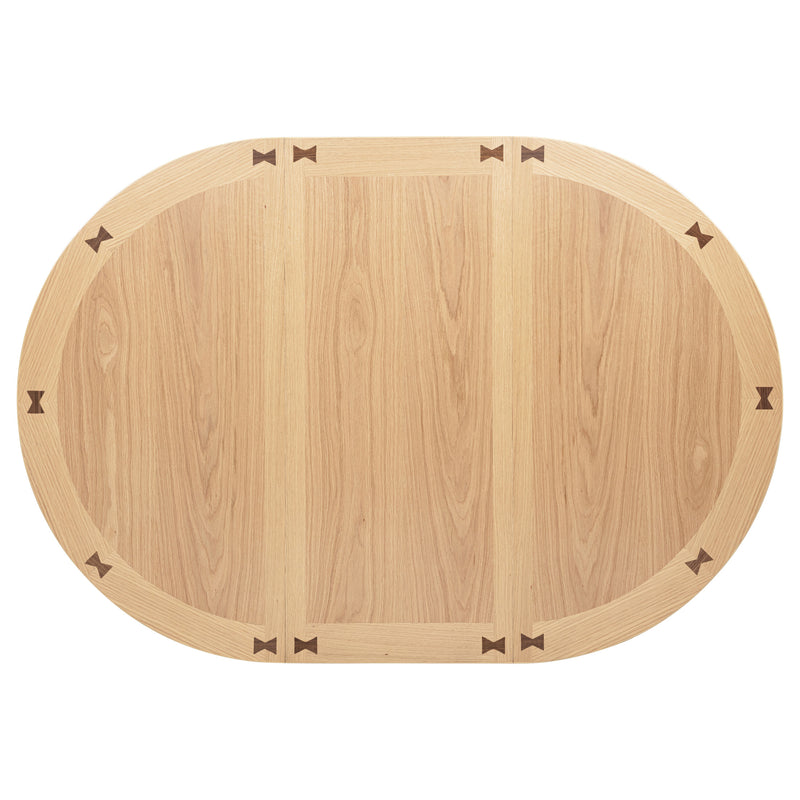 Juego de comedor ovalado Lavon de 5 piezas con extensión, roble claro