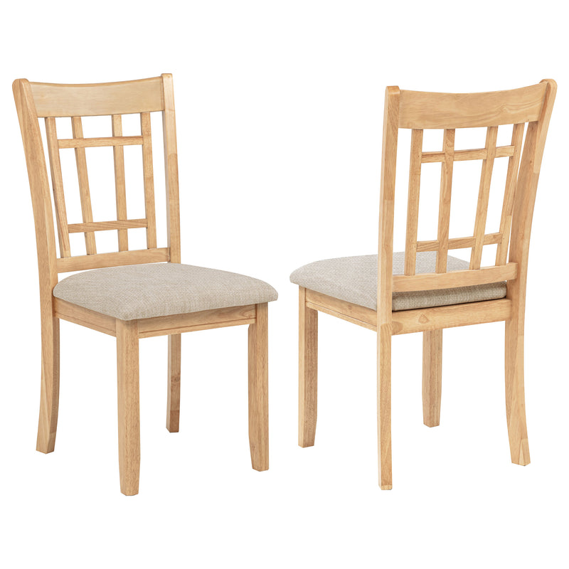 Silla auxiliar de comedor Lavon de madera, lino y roble claro (juego de 2)