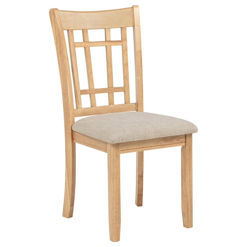 Silla auxiliar de comedor Lavon de madera, lino y roble claro (juego de 2)