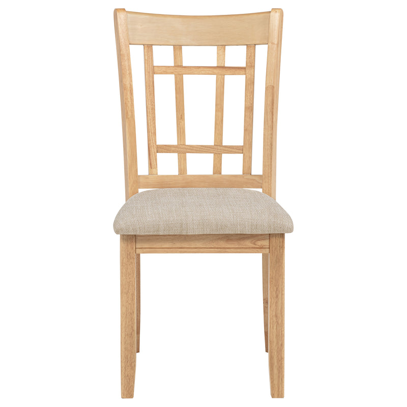 Silla auxiliar de comedor Lavon de madera, lino y roble claro (juego de 2)