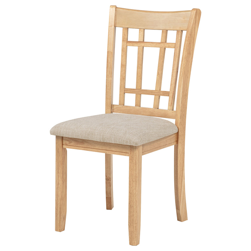 Silla auxiliar de comedor Lavon de madera, lino y roble claro (juego de 2)