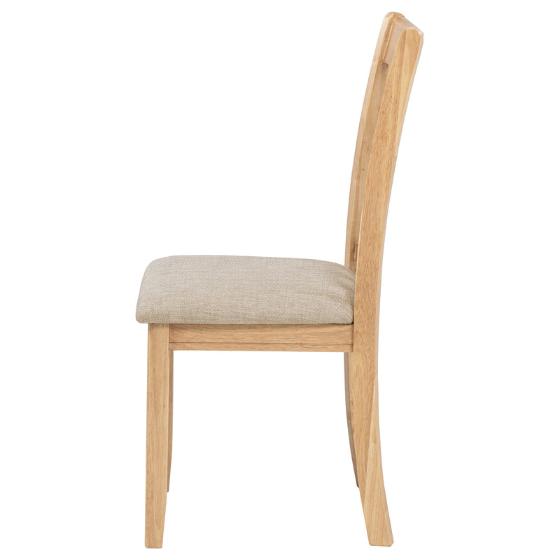 Silla auxiliar de comedor Lavon de madera, lino y roble claro (juego de 2)