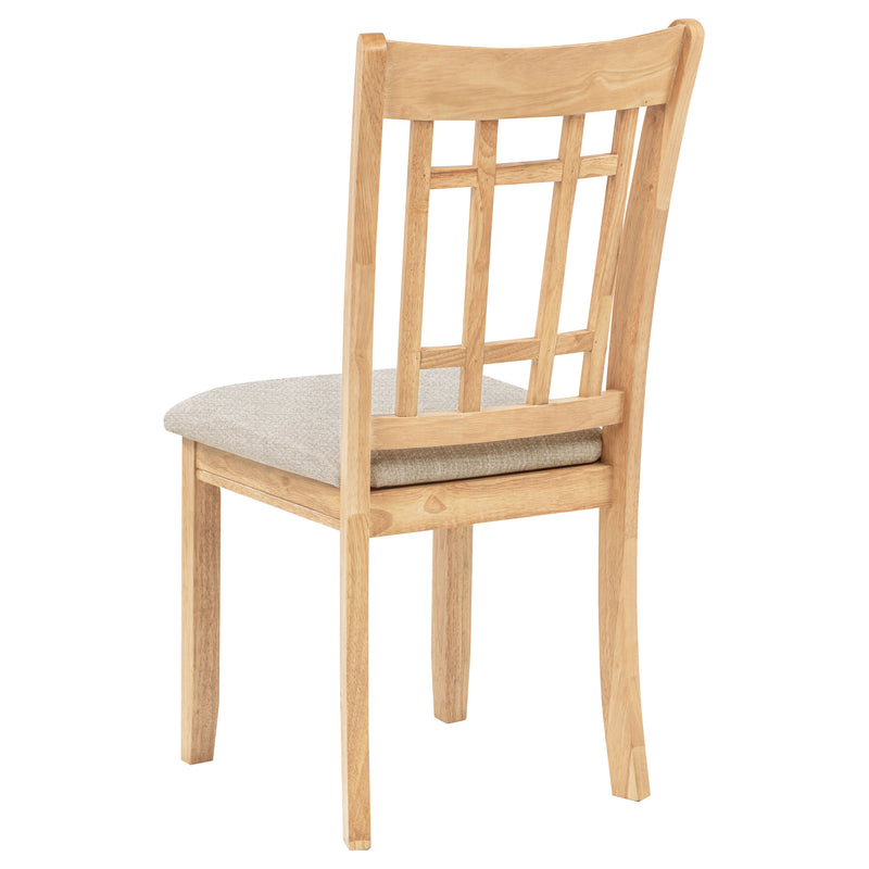Silla auxiliar de comedor Lavon de madera, lino y roble claro (juego de 2)