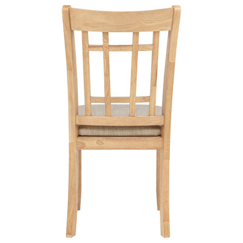 Silla auxiliar de comedor Lavon de madera, lino y roble claro (juego de 2)