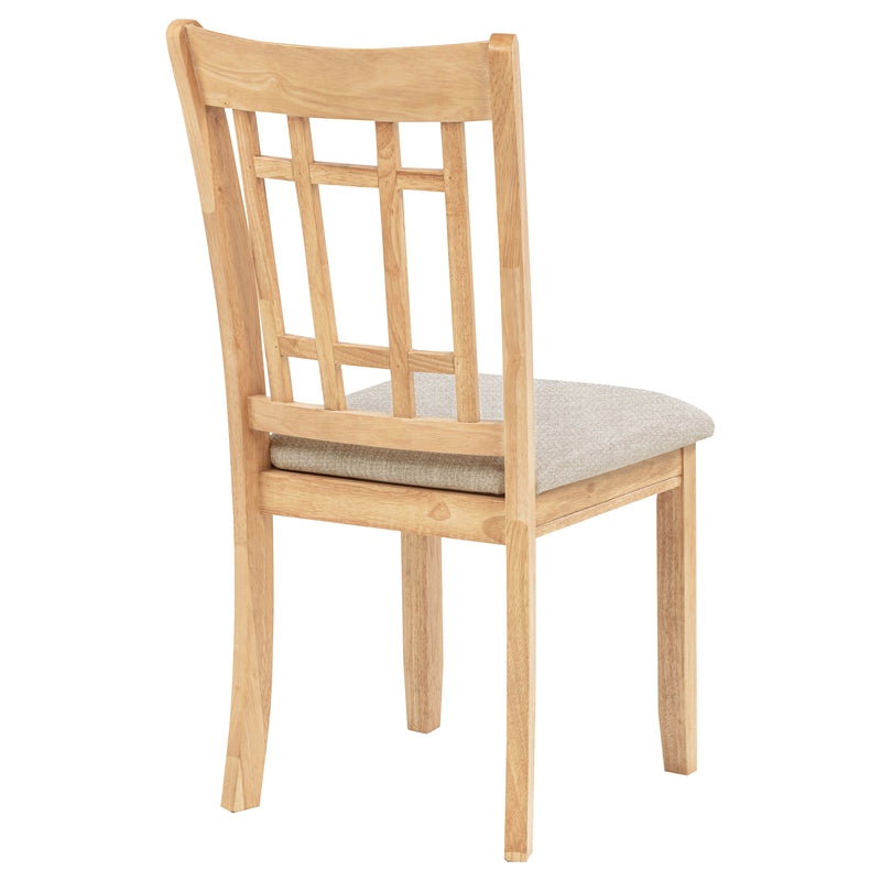 Silla auxiliar de comedor Lavon de madera, lino y roble claro (juego de 2)