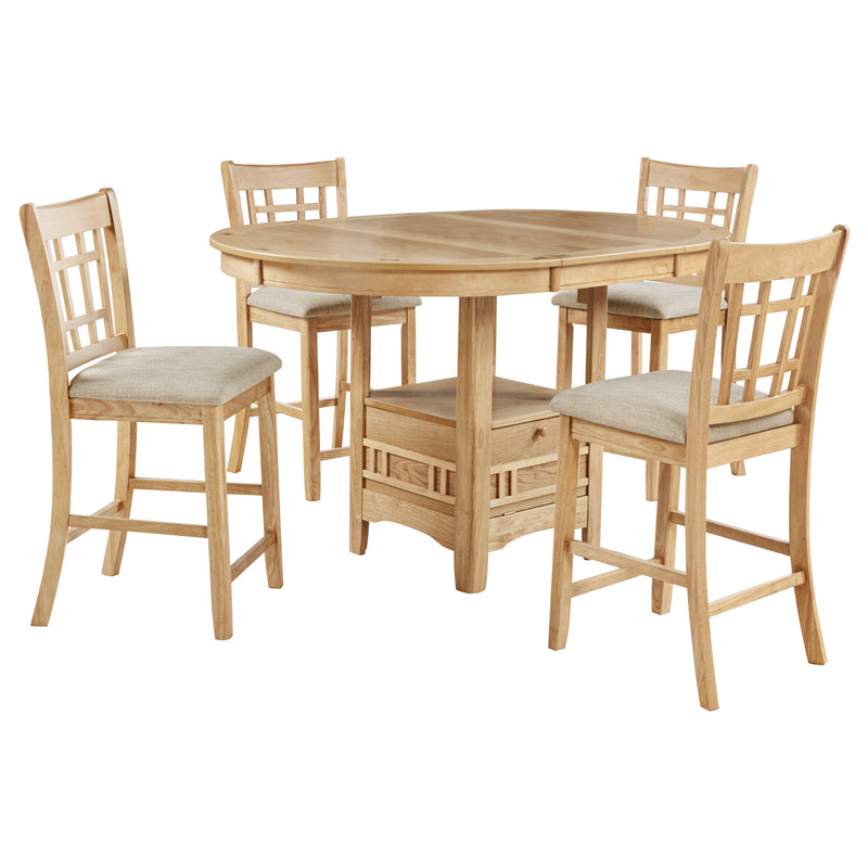 Juego de comedor de 5 piezas Lavon, altura de encimera, ovalado, roble claro