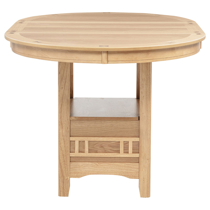 Juego de comedor de 5 piezas Lavon, altura de encimera, ovalado, roble claro