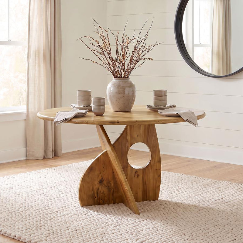 Snyder Round Pedestal Solid Wood Dining Table