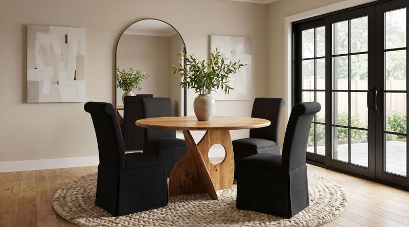 Snyder Round Pedestal Solid Wood Dining Table