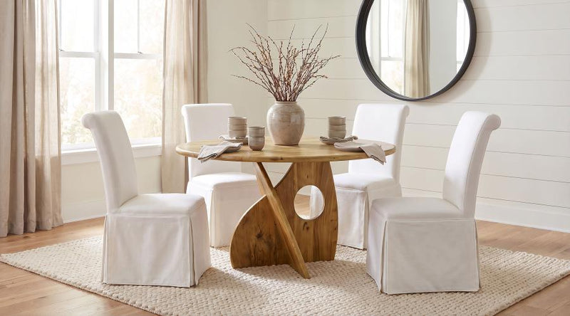 Snyder Round Pedestal Solid Wood Dining Table