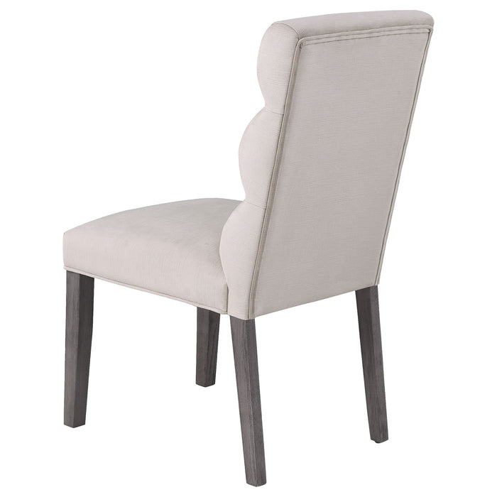 Carla Upholstered Dining Side Chair Stone (Set of 2)