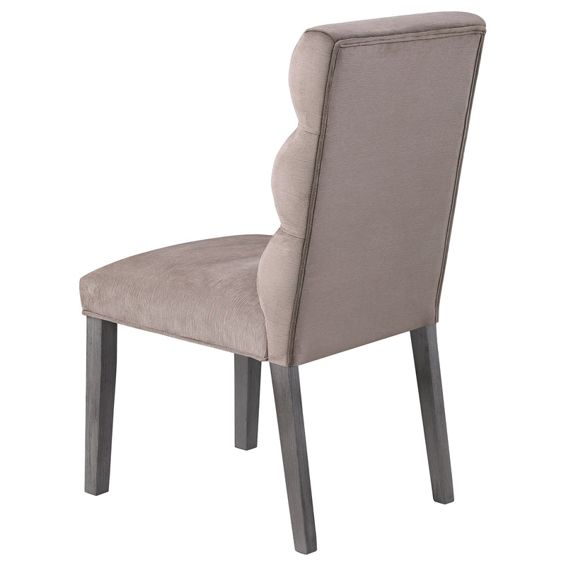 Silla auxiliar de comedor tapizada en terciopelo Carla (Juego de 2)