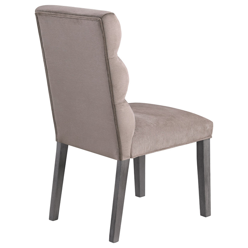 Silla auxiliar de comedor tapizada en terciopelo Carla (Juego de 2)