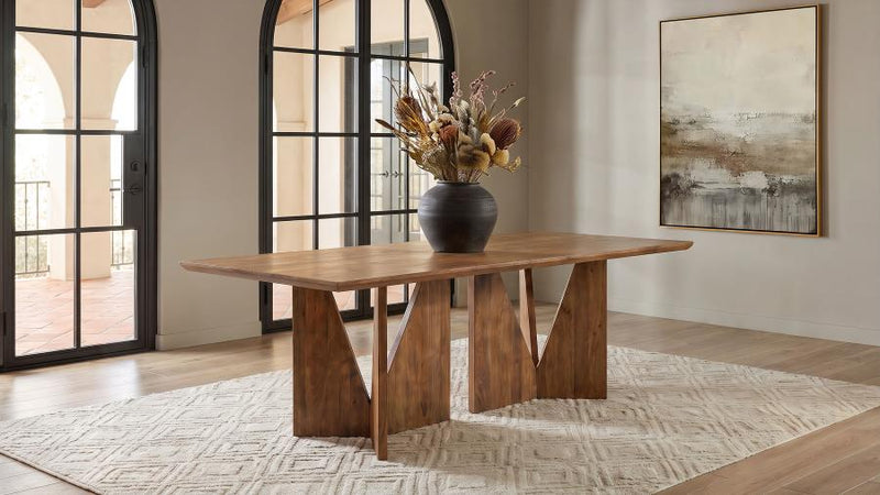 Sosa Solid Mango Wood Dining Table with Angular Base