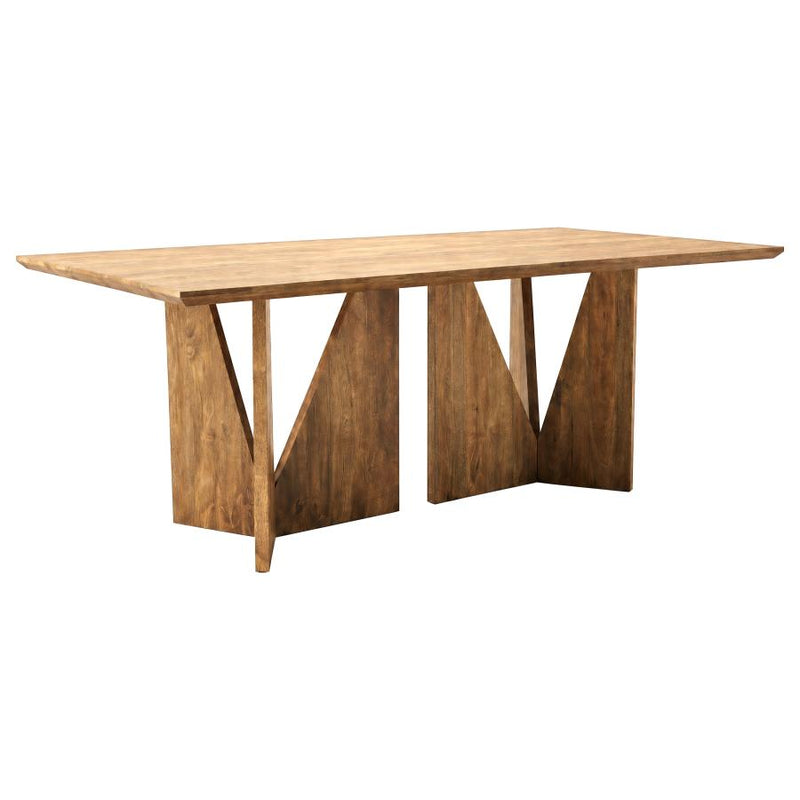 Sosa Solid Mango Wood Dining Table with Angular Base