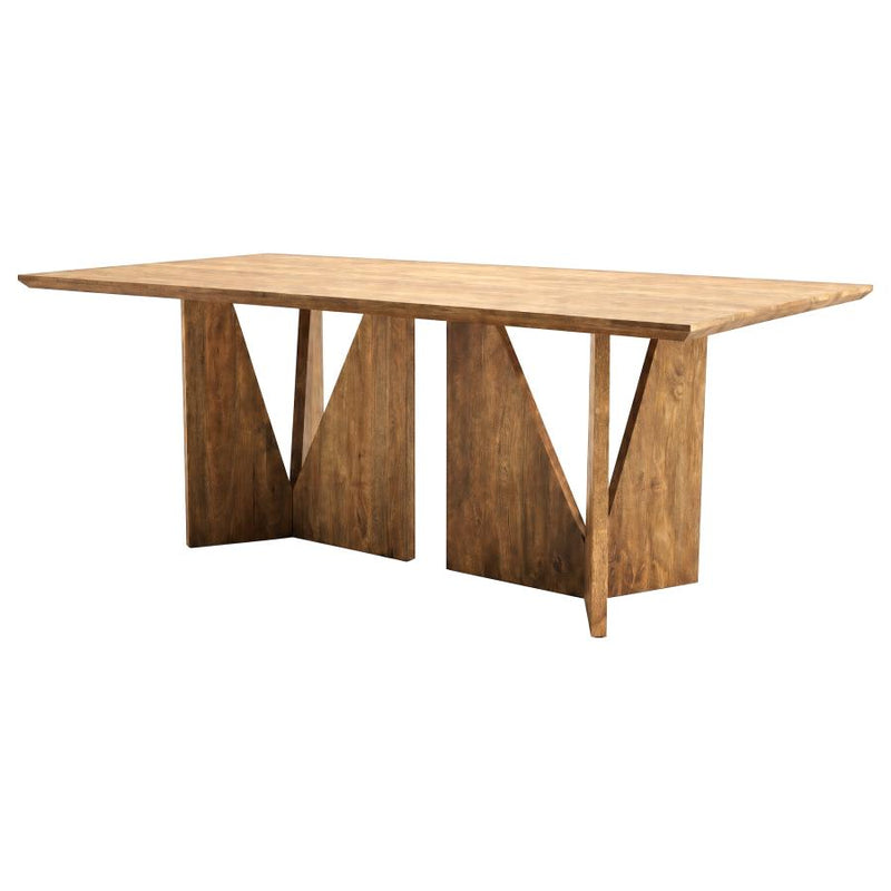 Sosa Solid Mango Wood Dining Table with Angular Base