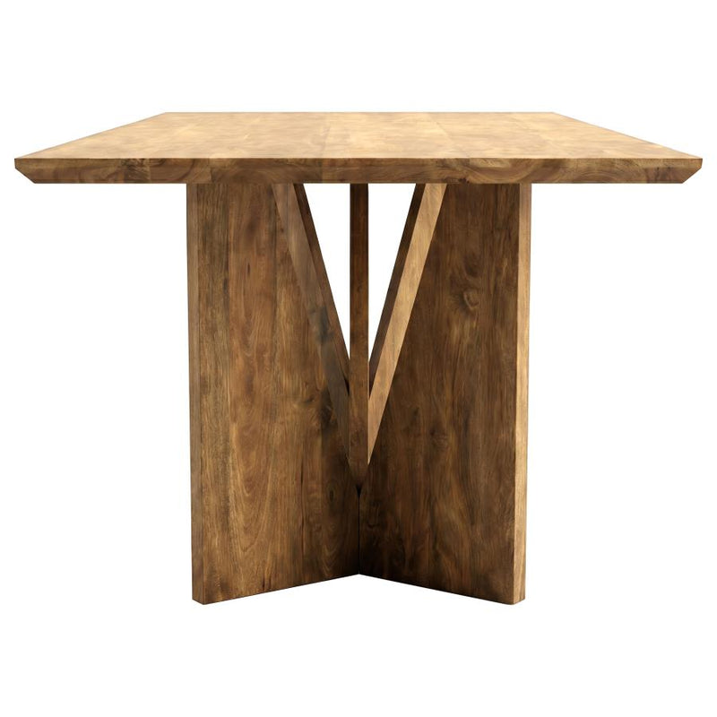 Sosa Solid Mango Wood Dining Table with Angular Base