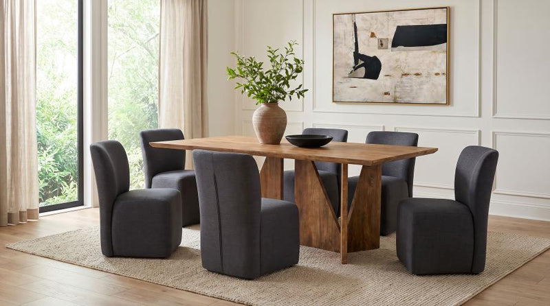 Sosa Solid Mango Wood Dining Table with Angular Base
