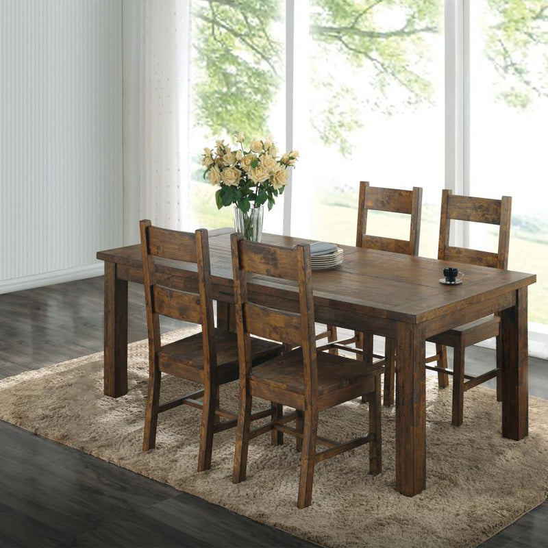 Juego de comedor rectangular Coleman marrón dorado rústico