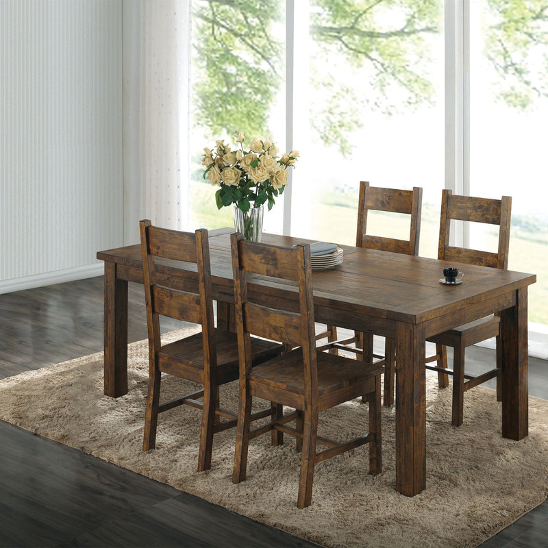 Juego de comedor rectangular Coleman marrón dorado rústico