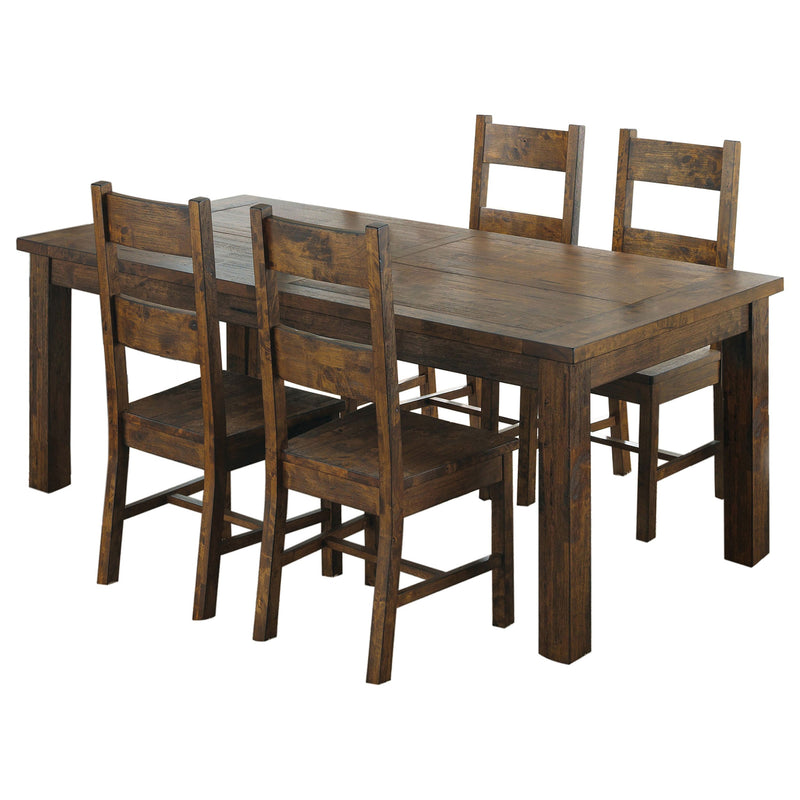 Juego de comedor rectangular Coleman marrón dorado rústico