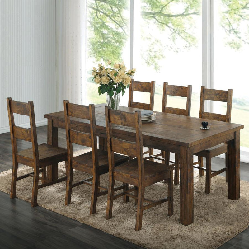 Juego de comedor rectangular Coleman marrón dorado rústico