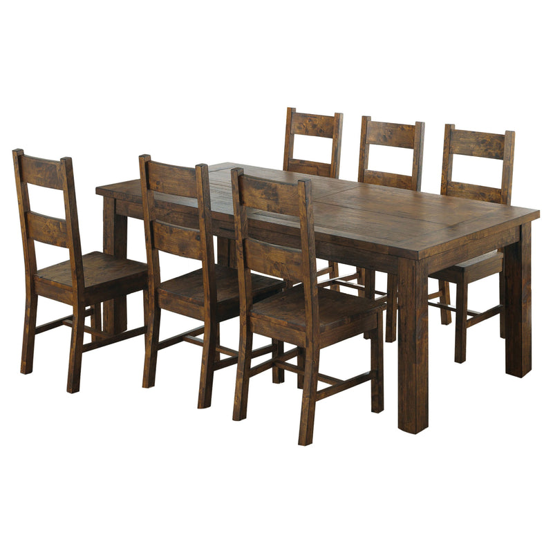 Juego de comedor rectangular Coleman marrón dorado rústico