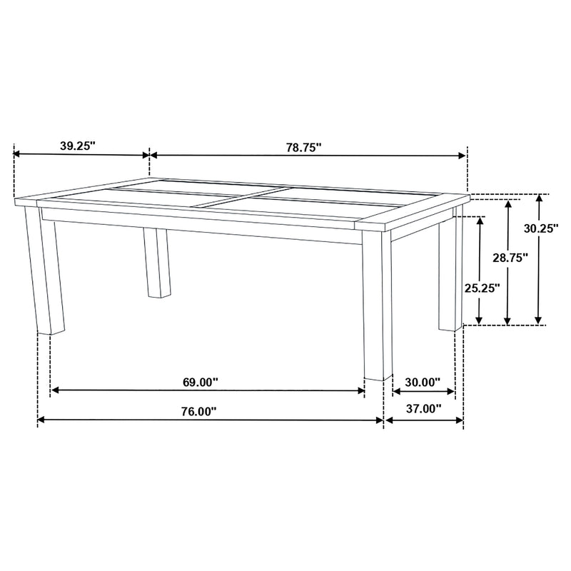 Juego de comedor rectangular Coleman marrón dorado rústico