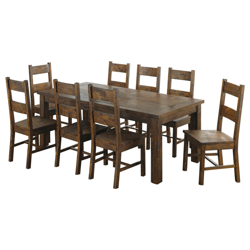 Juego de comedor rectangular Coleman marrón dorado rústico