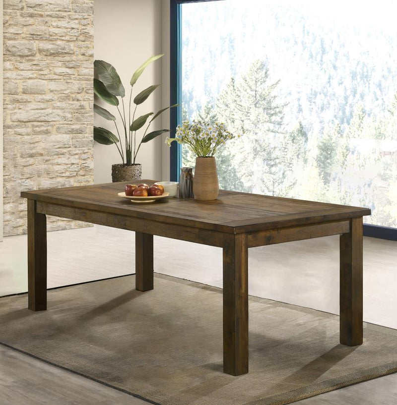 Mesa de comedor rectangular Coleman de 79 pulgadas, marrón dorado rústico